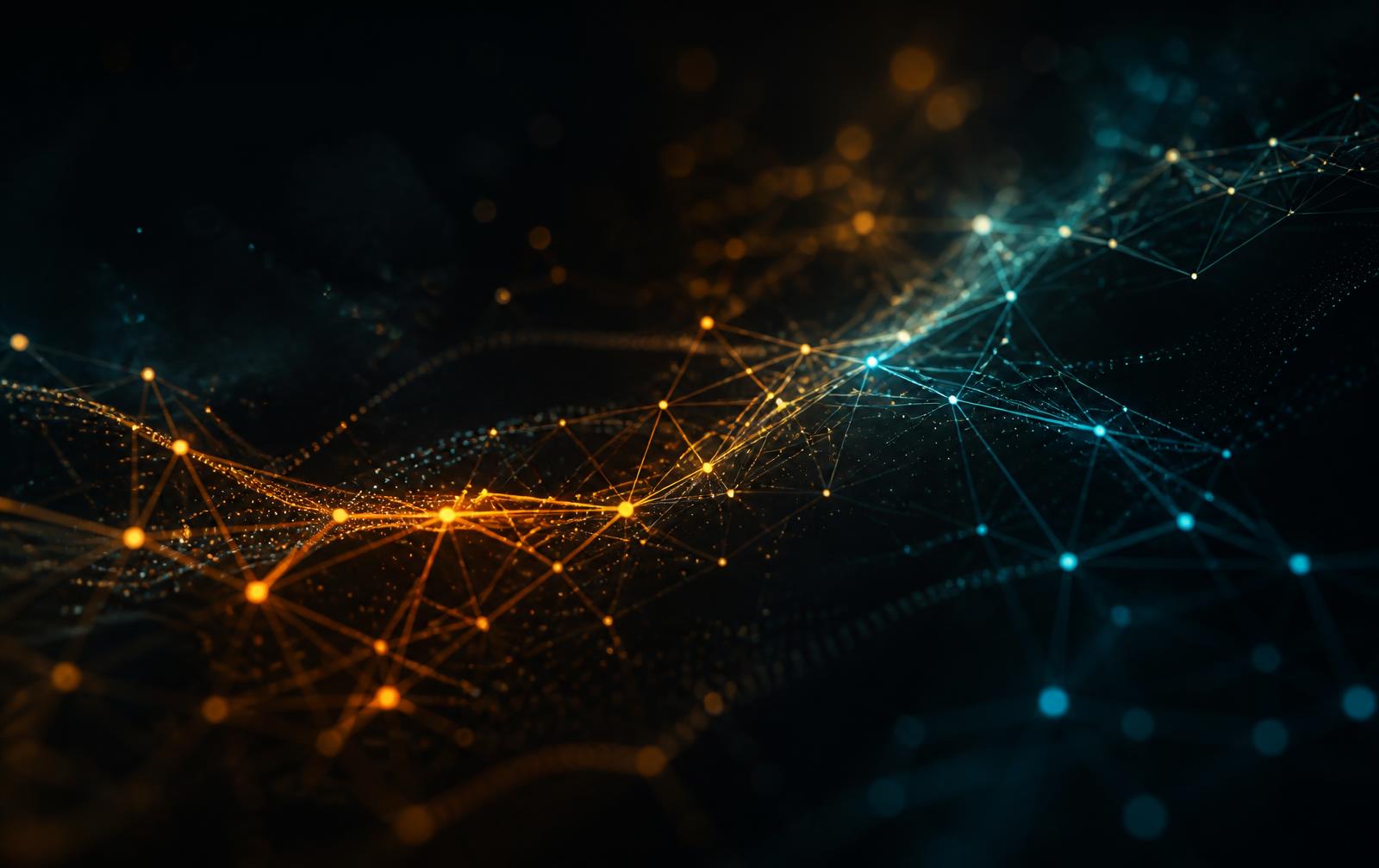 Abstract network of connected lead data points